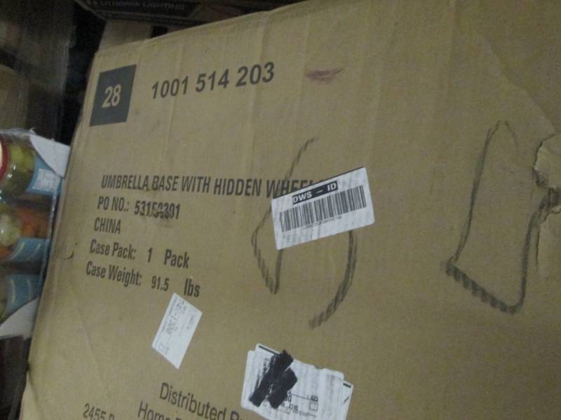 lot 76 image: 86 lbs. Brown Patio Umbrella Base w...