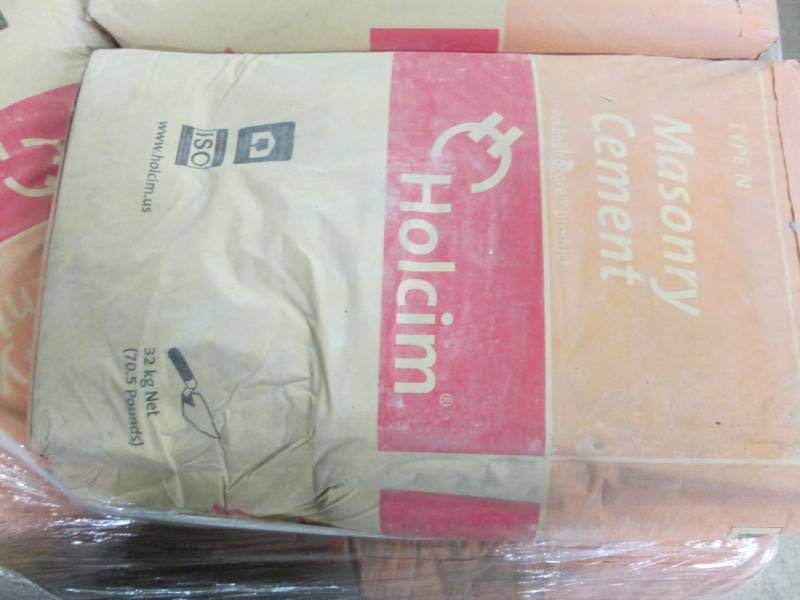 lot 109 image: 70.5 Bag of Holcim Masonry Cement...
