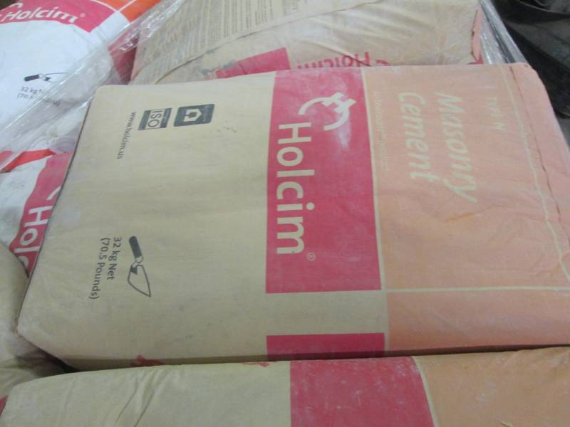 lot 113 image: 70.5 Bag of Holcim Masonry Cement...