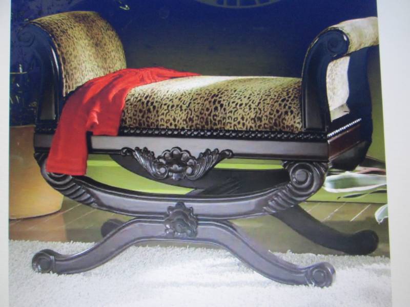 lot 114 image: Leopard Bench open box Retail $199....