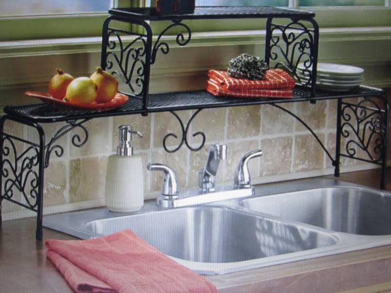 lot 117 image: 2-Tier Scroll Sink Shelf open box R...