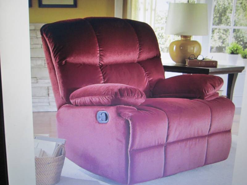 lot 135 image: Microfiber Swivel Rocker Recliner o...