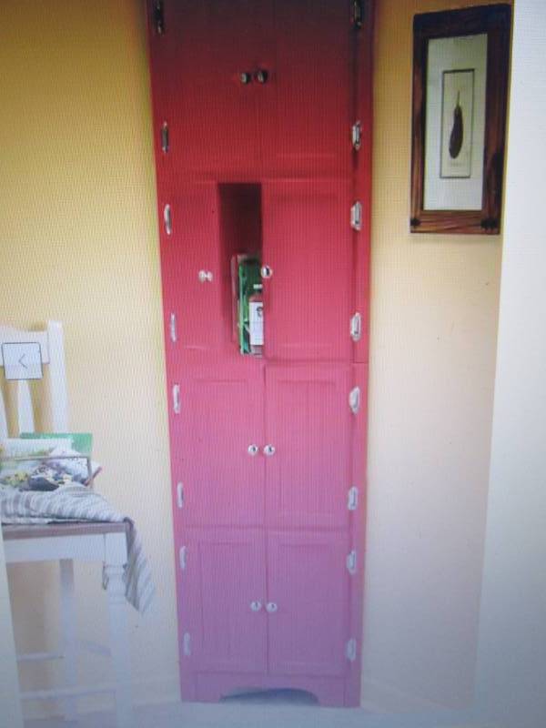 lot 136 image: 8-Door Corner Cabinet open box Reta...