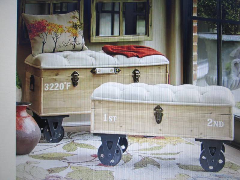 lot 137 image: Set of 2 Steamer Trunks open box Re...