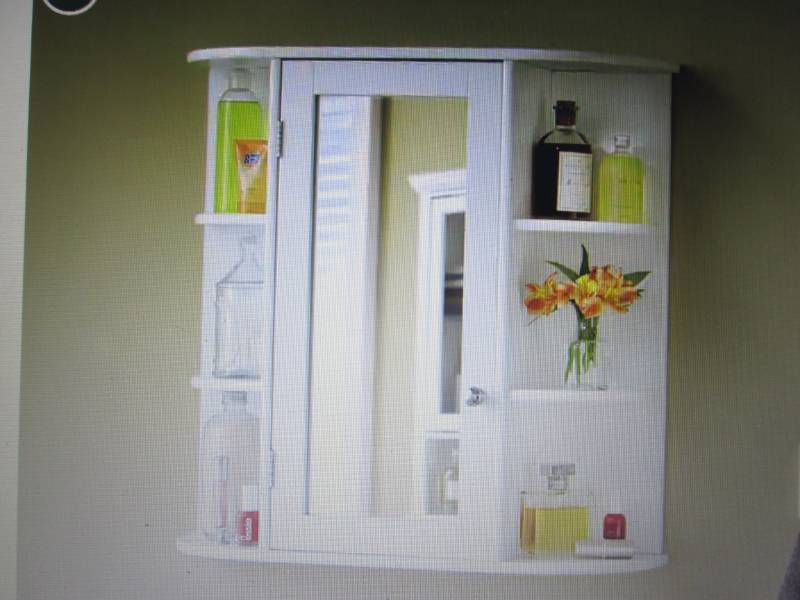 lot 156 image: Mirrored Wall Cabinet open box, cra...