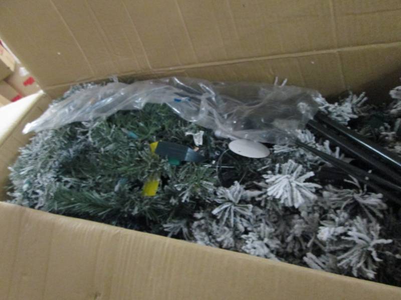 lot 160 image: 6 Ft Flocked Tree open box Retail $...