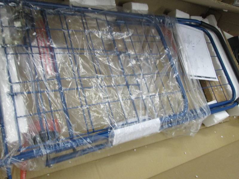 lot 178 image: Folding Shopping Cart Blue open box...