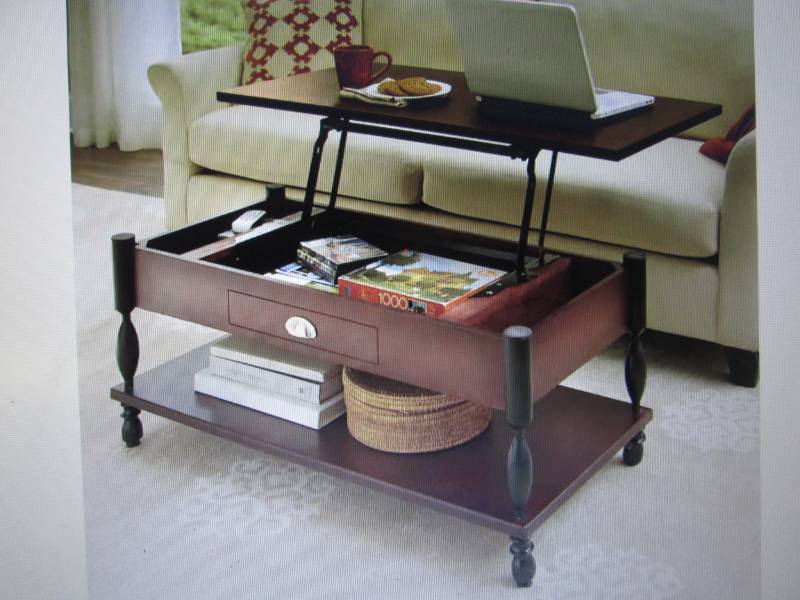 lot 191 image: Ellington Lift-Top Coffee Table ope...