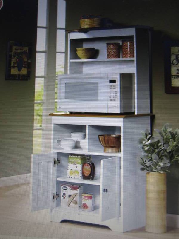 lot 196 image: Katie Microwave Stand with Hutch op...