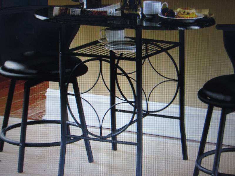 lot 197 image: Faux-Granite Bistro Table only, ope...
