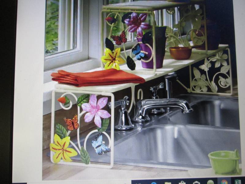 lot 198 image: Butterfly Over-The-Sink Shelf open ...