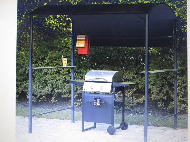 lot 204 image: Steel BBQ Grill Gazebo open box Ret...