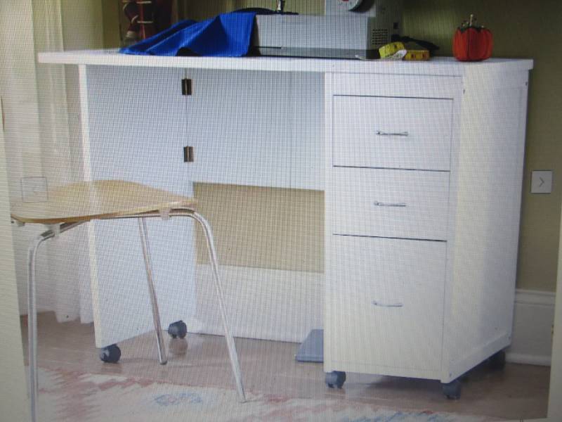 lot 214 image: Drop Leaf Work Table open box Retai...