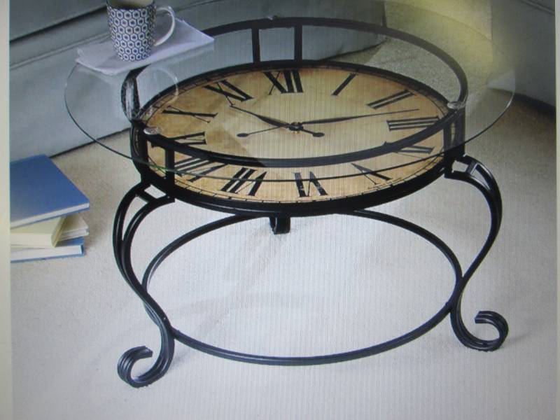 lot 243 image: Clock Coffee Table open box Retail ...