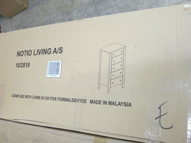lot 247 image: Emil 5-Drawer Chest open box Retail...