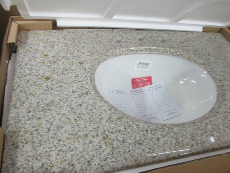 lot 256 image: Pegasus 37 in. W Granite Vanity Top...