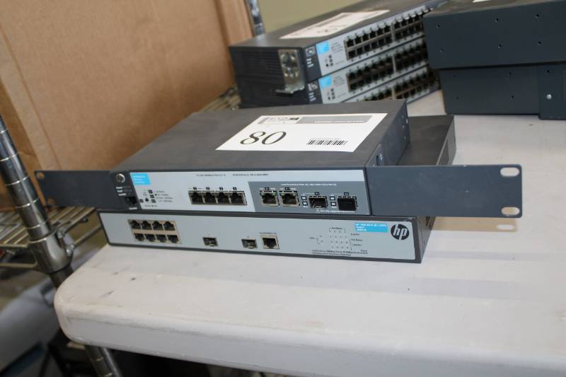 lot 80 image: HP Rack-Mount MSM720 Wireless Controller, 1920-8G-PoE Network Switch JG921A