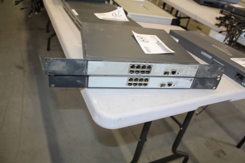 lot 69 image: HP Rack-Mount 1910-8G-PoE Network Switches