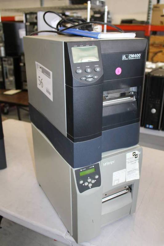 lot 56 image: Zebra ZM400, Stripe Thermal Label Printers