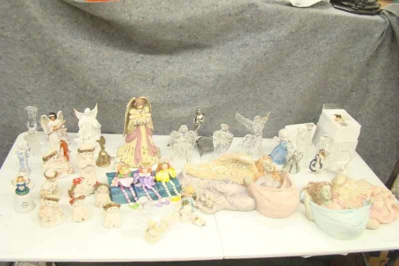 lot 139 image: Large Lot of Porcelain, Glass, etc. Angel Figures