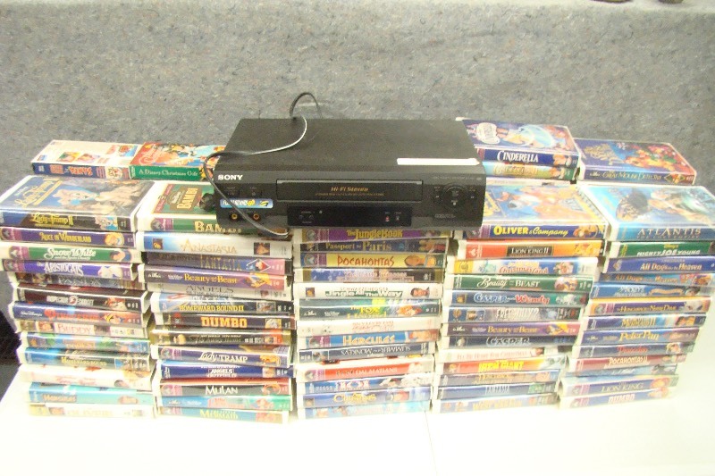 lot 109 image: Large Lot of Disney Etc VHS with Sony VCR