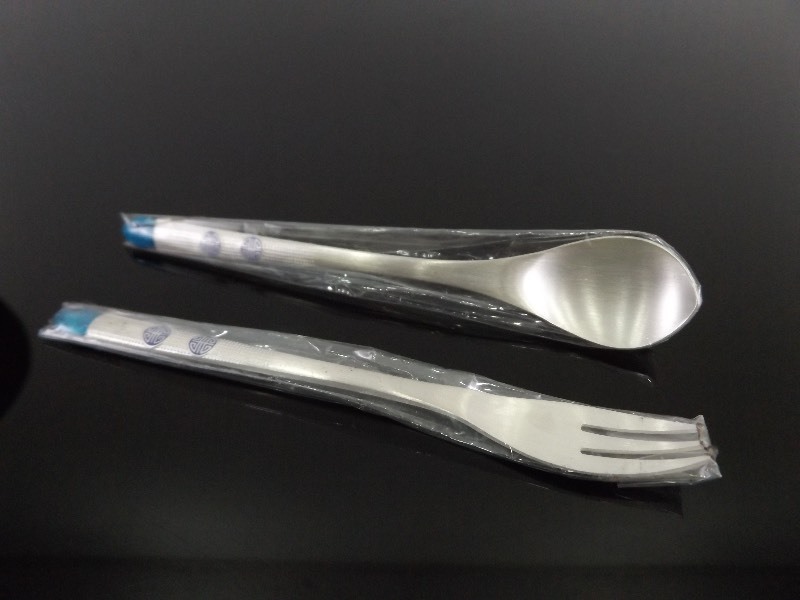 lot 48 image: New in Package .800 Silver Asian Themed Spoon and Fork Set