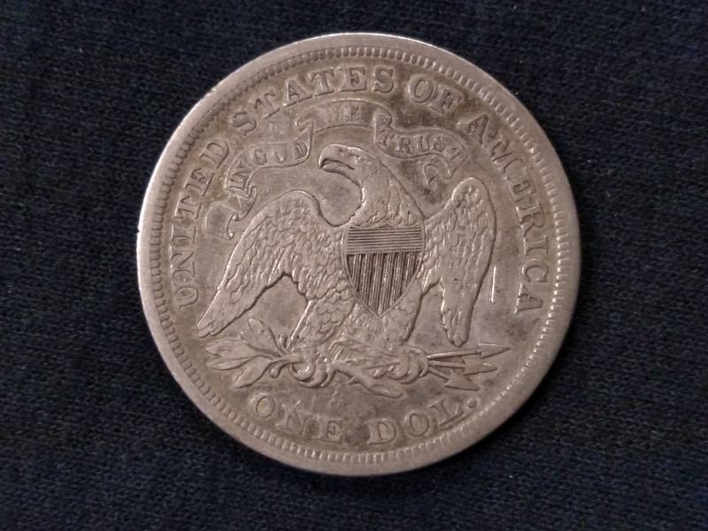 1872 Seated Silver Dollar...