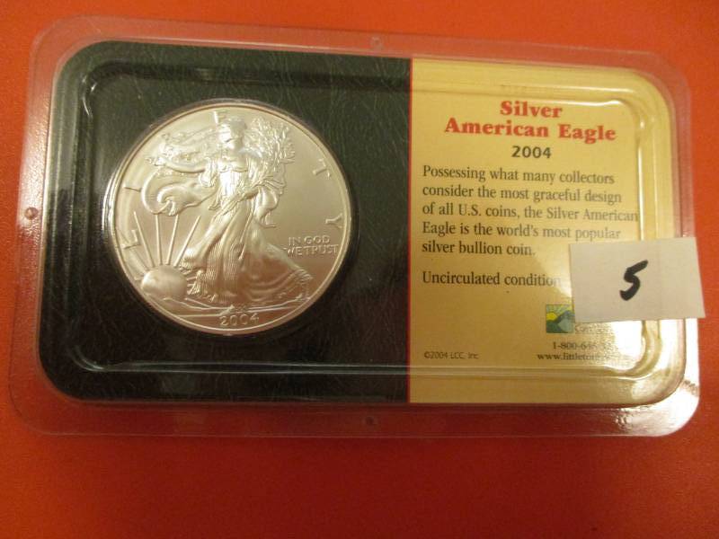 lot 5 image: 2004 Silver American Eagle UNC
