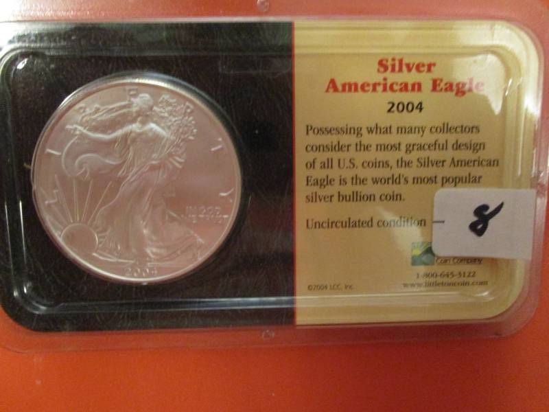 lot 8 image: 2004 Silver American Eagle UNC
