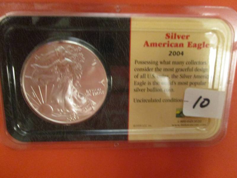 lot 10 image: 2004 Silver American Eagle UNC