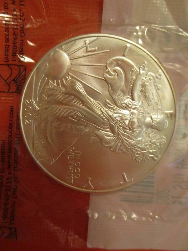lot 14 image: 2002 Silver American eagle UNC