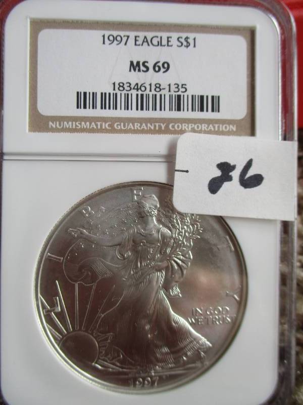 lot 26 image: 1997 Silver American Eagle UNC