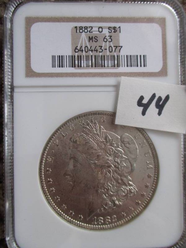 lot 44 image: 1882 O Morgan Silver Dollar MS63
