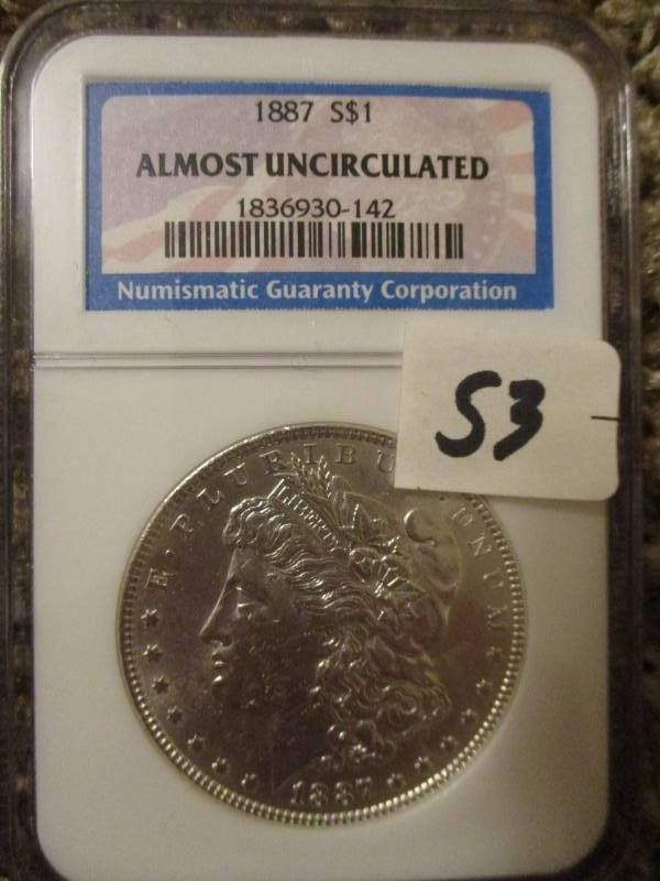 lot 53 image: 1887 Morgan Silver Dollar Au
