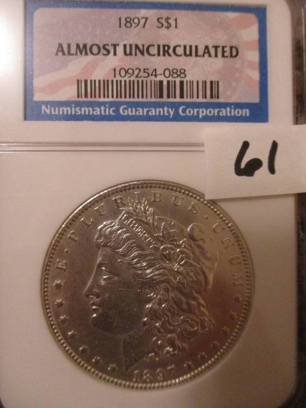 lot 61 image: 1897 Morgan Silver Dollar Au