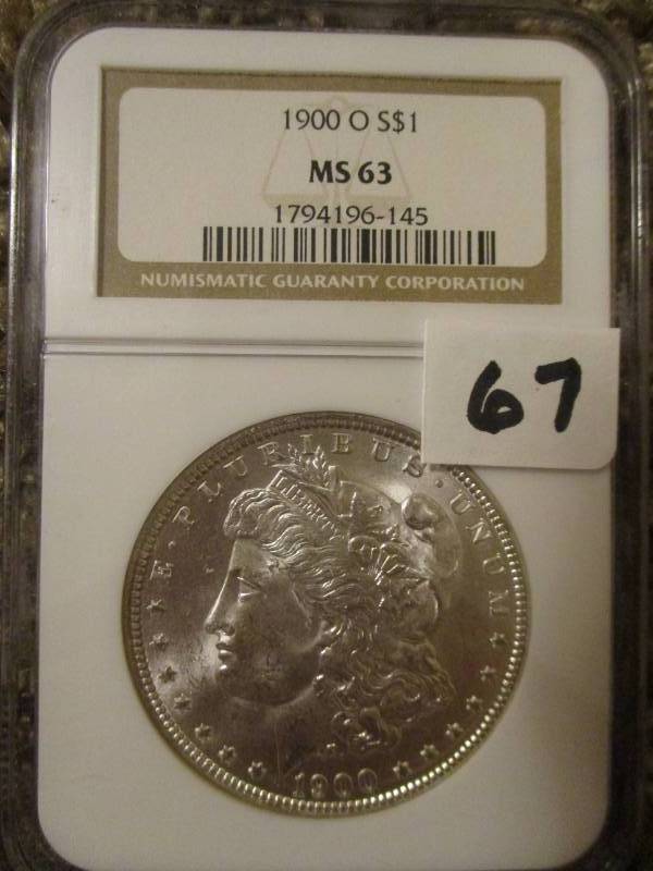 lot 67 image: 1900 O Morgan Silver Dollar MS63