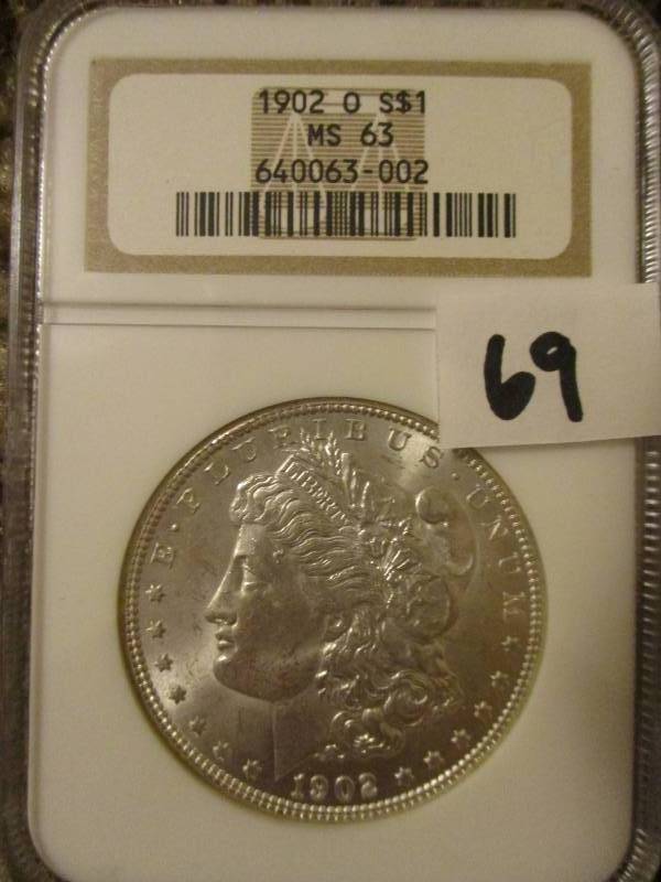 lot 69 image: 1902 O Morgan Silver Dollar MS63