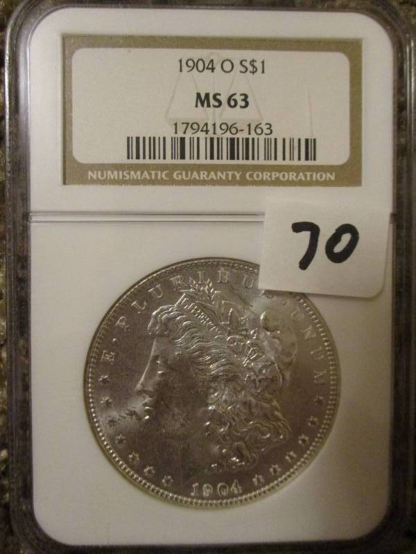 lot 70 image: 1904 O Morgan Silver Dollar MS63