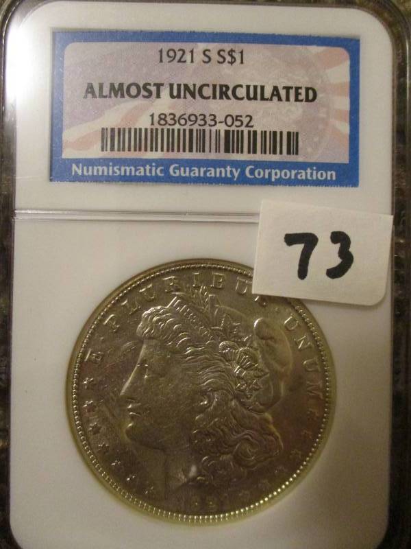 lot 73 image: 1921 S Morgan Silver Dollar Au