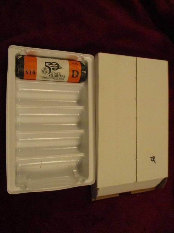 lot 95 image: 2008 D $10 Roll of AK Quarters