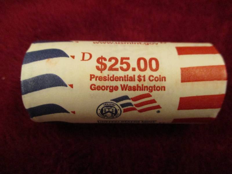 lot 103 image: 2007 D $25 Roll of Washington Dollars