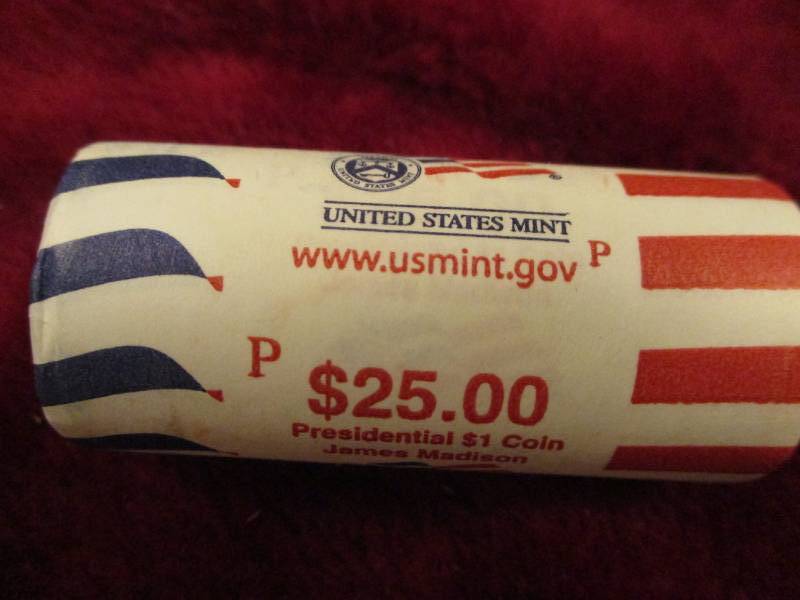 lot 106 image: 2007 P $25 Roll of Madison Dollars