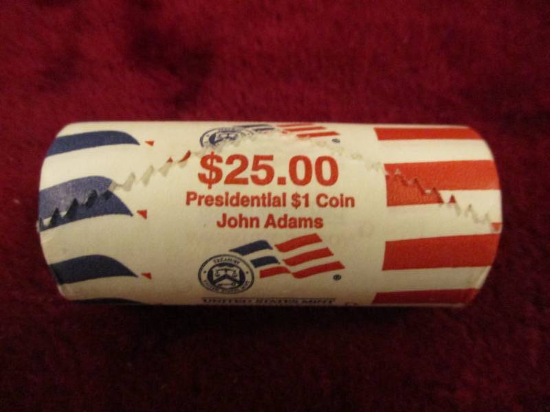lot 107 image: 2007 D $25 Roll of John Adams Dollars