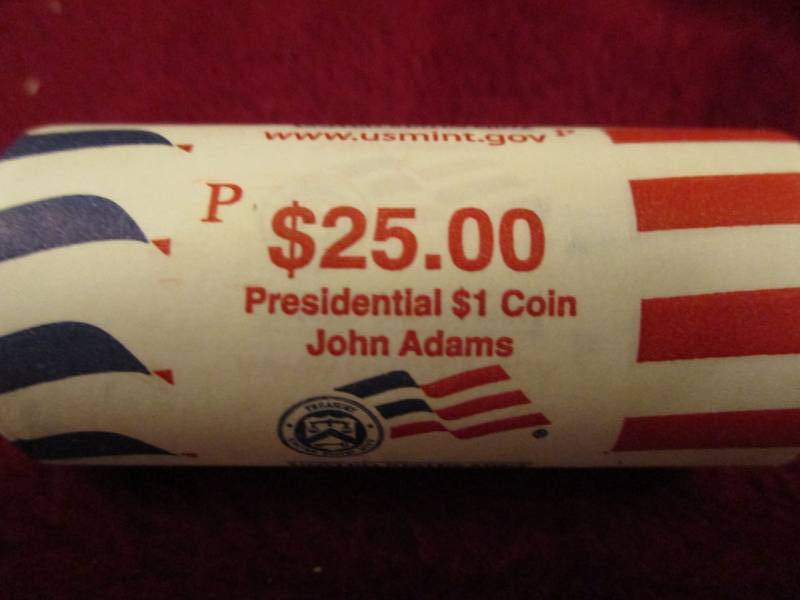 lot 108 image: 2007 P $25 Roll of John Adams Dollars