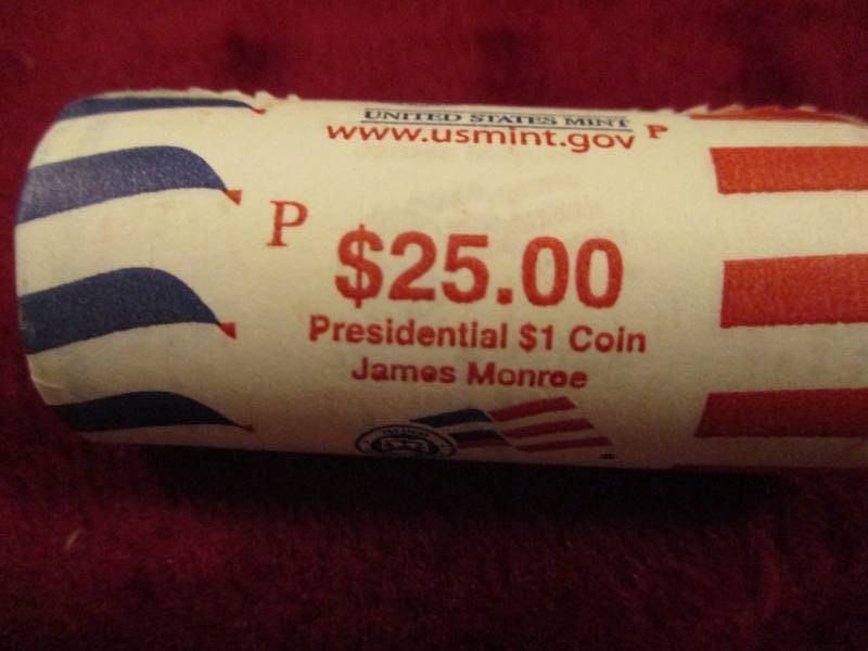 lot 109 image: 2008 P $25 Roll of Monroe Dollars