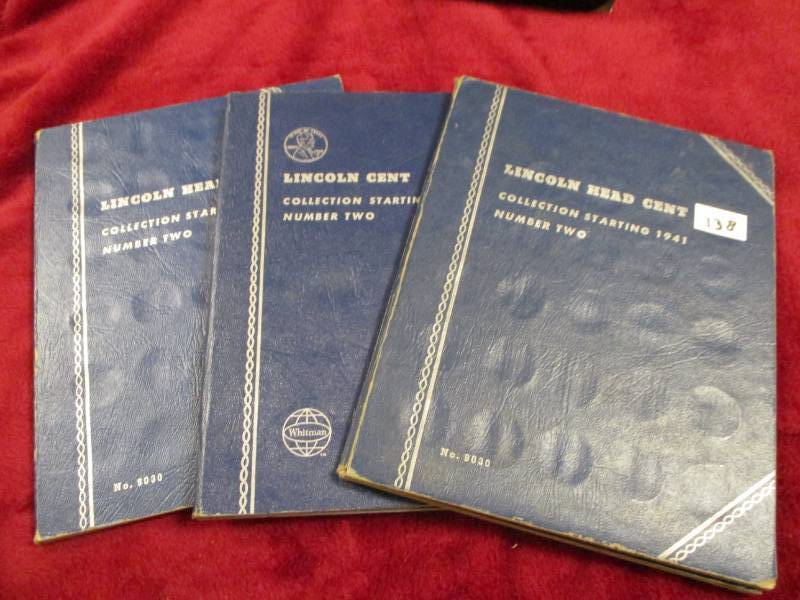 lot 138 image: 3 Partial Books of Lincoln Cents