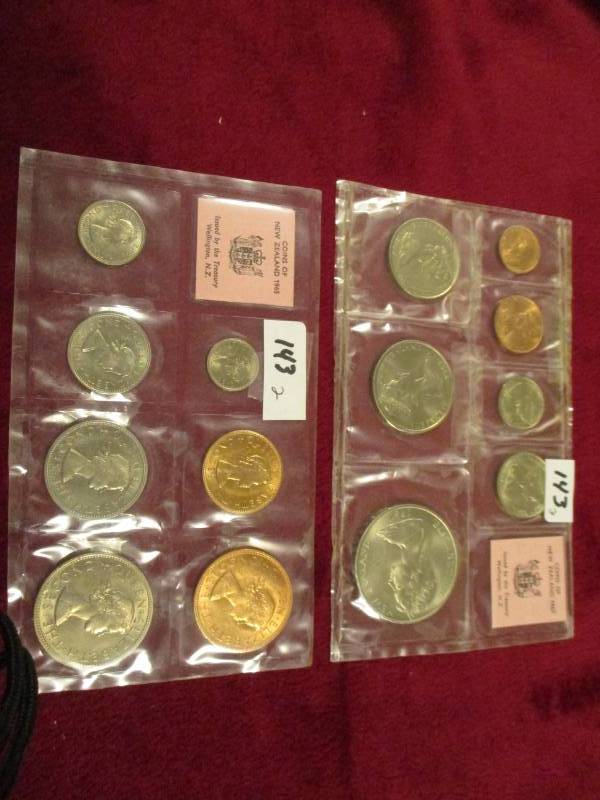 lot 143 image: 2 New Zealand Mint Set 1965 & 1966