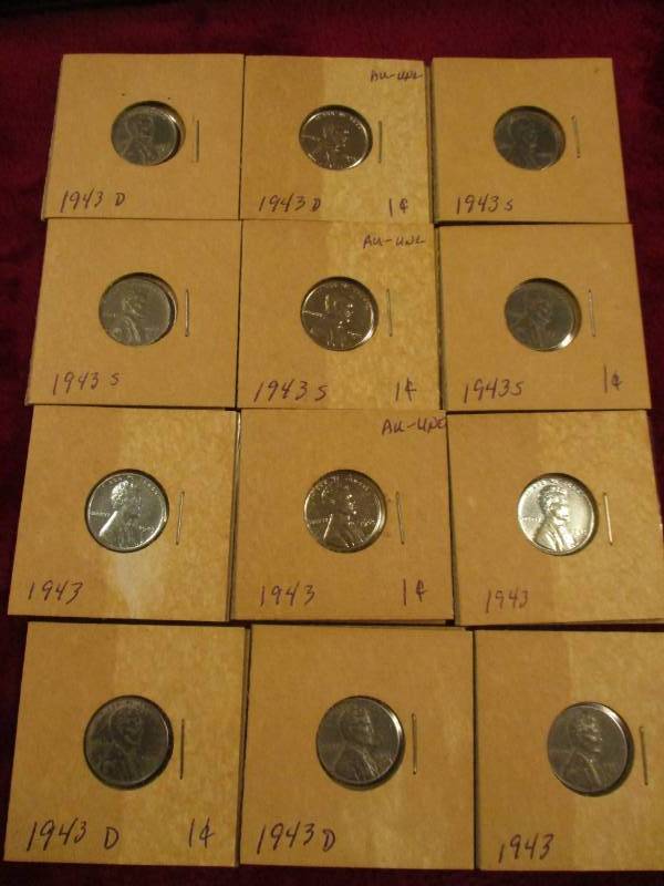 lot 145 image: 4- 1943 Cent Sets P-D-S