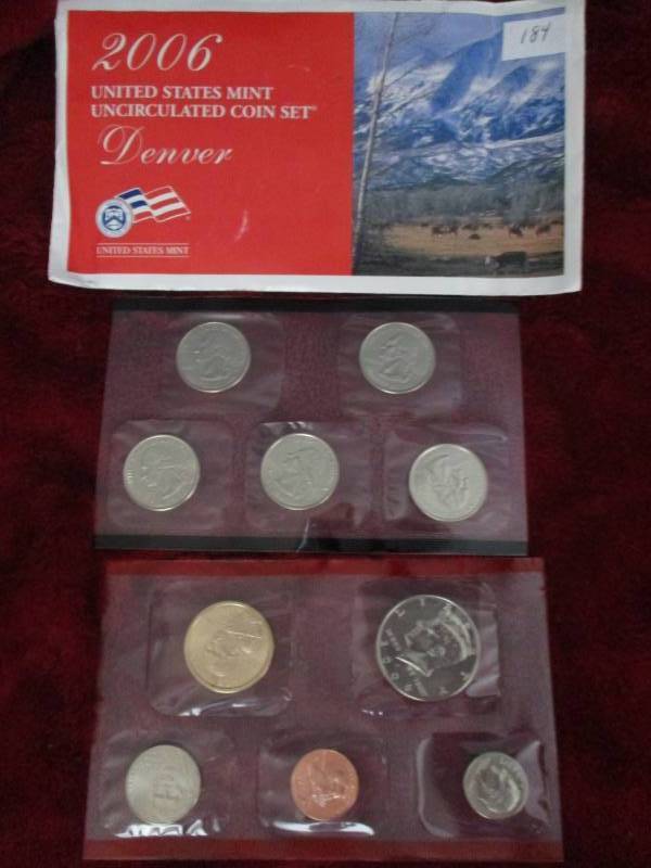 lot 184 image: 2006 US Mint Uncirculated Coin Set Denver