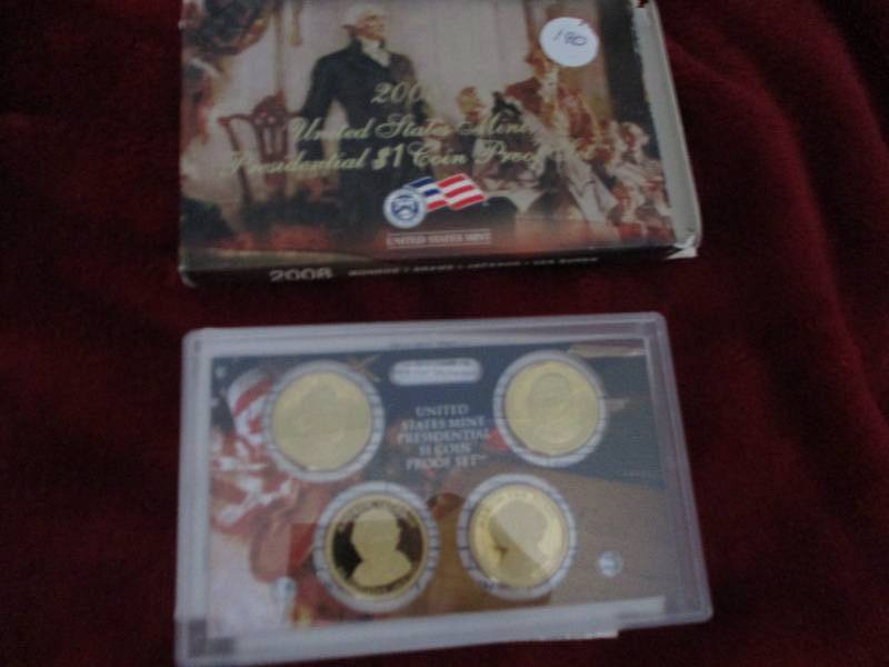 lot 190 image: 2008 US Mint Presidential $1.00 Proof Set